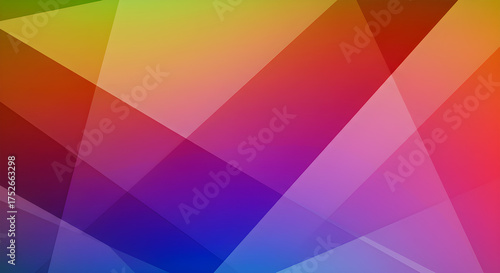 Vibrant Geometric Background with Overlaying Rainbow Colors