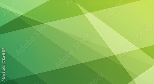 Abstract Geometric Green Background with Overlapping Shapes and Lines