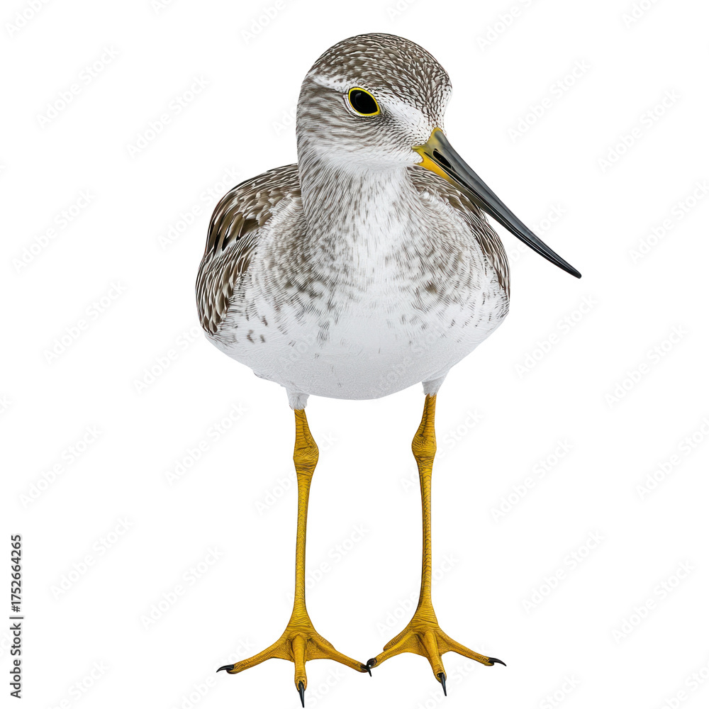 Obraz premium Lesser Yellowlegs bird full body view isolated on white or transparent background