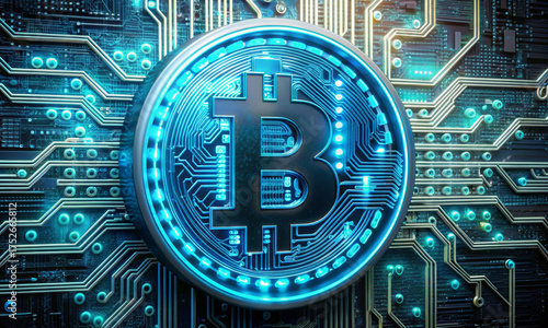 Digital coin in cyberspace, the concept of cryptocurrency and security