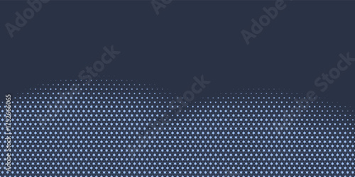 Stars Modern Halftone Geometry Pattern Vector Smooth Camber Border Blue Abstract Background. Checkered Faded Particles Curve Line Subtle Texture. Half Tone Contrast Graphic Minimalist Wide Wallpaper