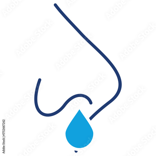 Rhinitis Flat Blue Icon