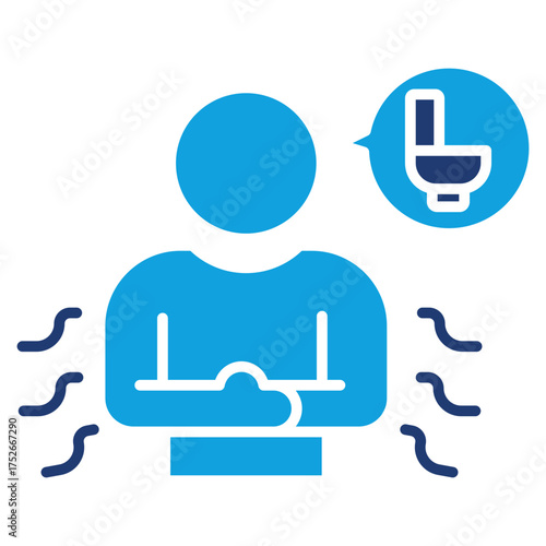 Diarrhea Flat Blue Icon