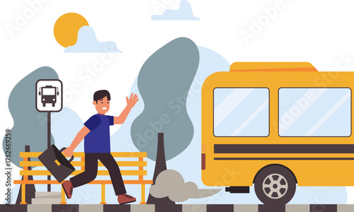 The man missed the bus