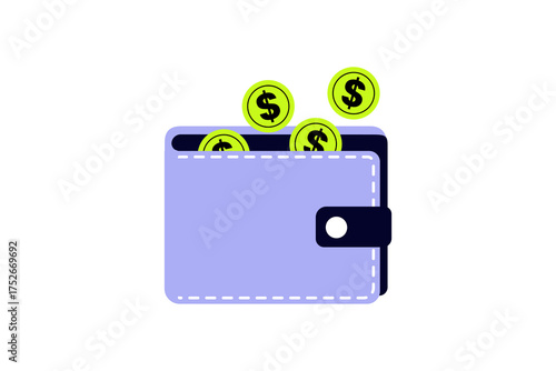 Full Wallet with Coins Falling In, Symbolizing Financial Success and Savings