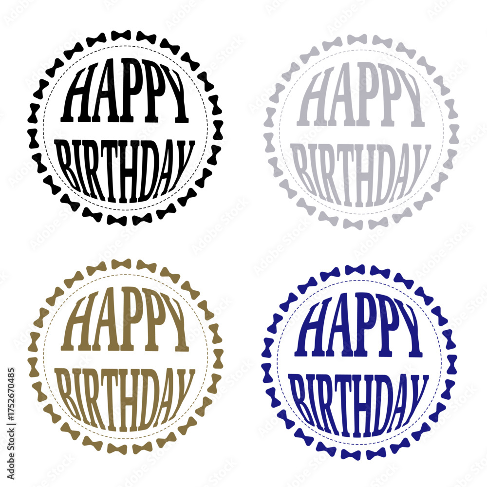 Obraz premium HAPPY BIRTHDAY Logo – Basic Colors