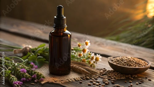 Wallpaper Mural Aromatic Herbal Essence Natural Beauty Oil Still Life Composition Torontodigital.ca