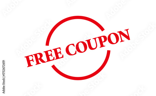 FREE COUPON - FREE COUPON words written on Red Rubber Stamp 
