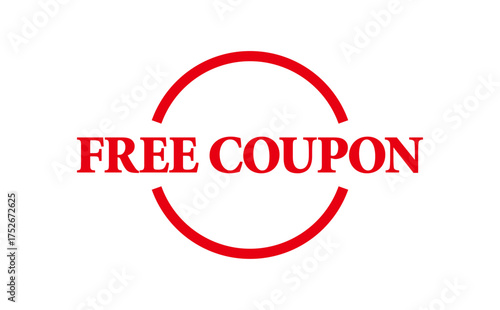 FREE COUPON - FREE COUPON words written on Red Rubber Stamp 
