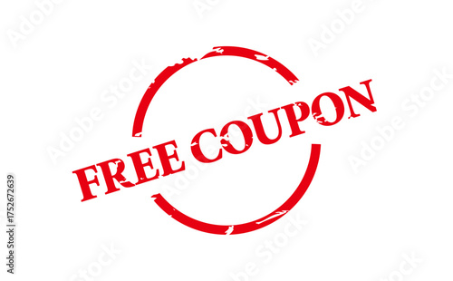 FREE COUPON - FREE COUPON words written on Red Rubber Stamp 
