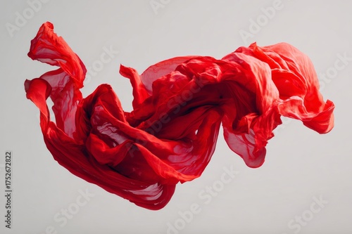 Sophisticated Red Textile Flying Freely in Luxury Composition