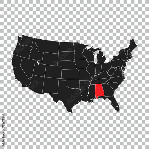 vector of Alabama map