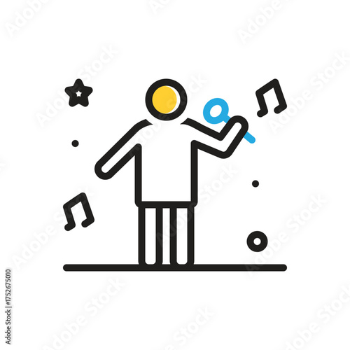 Multi color icon for sing