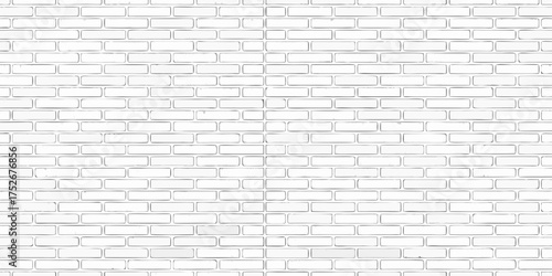 Seamless white brick wall texture with a subtle distressed look and clean grout lines