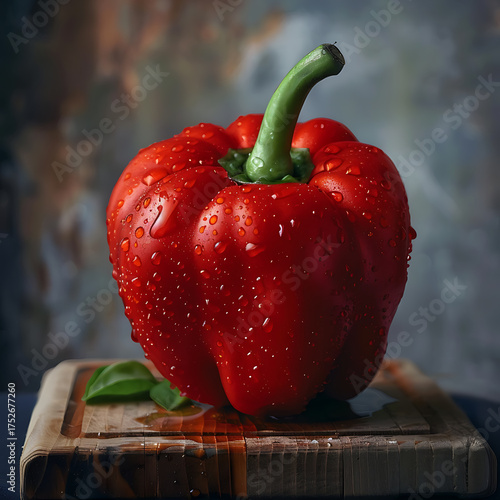 red pepper on a wooden background