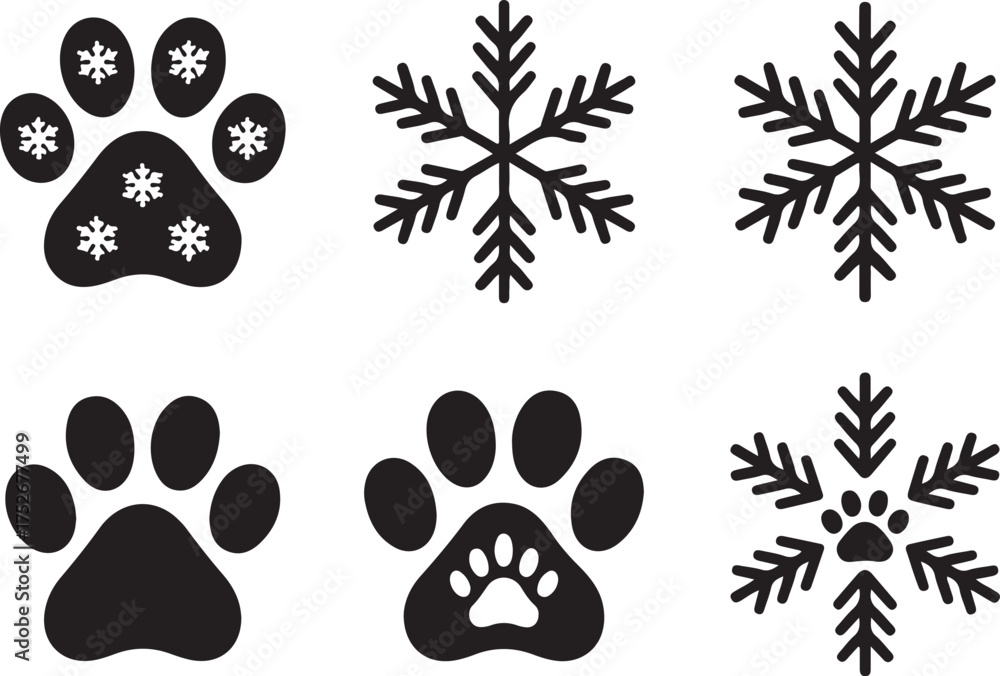 Fototapeta premium Set of Modern Christmas Tree. New Year's Toy for laser cutting. Vector illustration