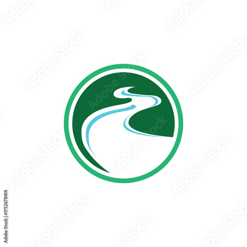 River logo vector template and symbol