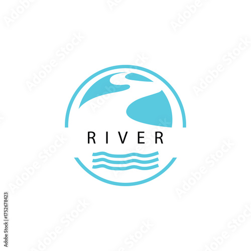 River logo vector template and symbol