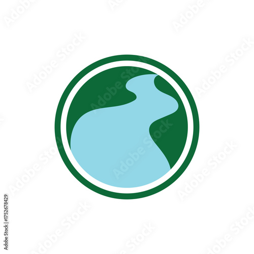 River logo vector template and symbol