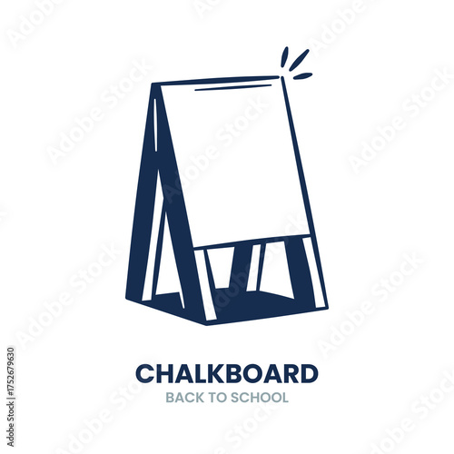 Chalkboard, board, school, education, learning, classroom, study, teacher, writing, teaching. Vector Illustration