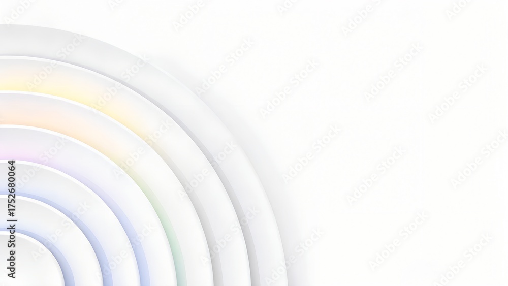 Fototapeta premium Soft pastel rainbow arc rings abstract background