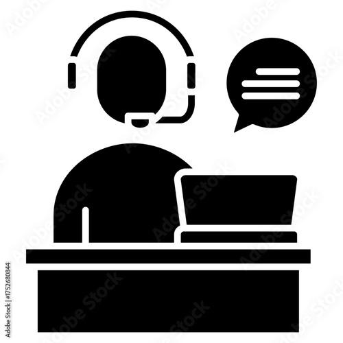 Service Desk Glyph Icon