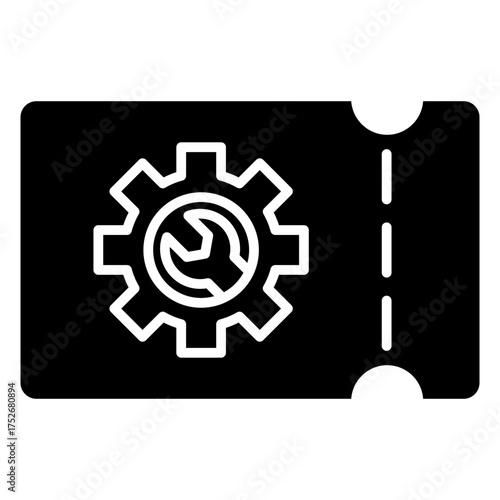Service Ticket Glyph Icon