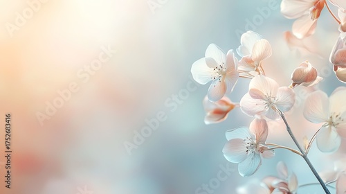 Pink Flowers in Soft Light: Fresh and Beautiful Style for Beauty Skincare and Web Design Backgrounds