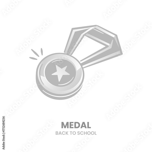 Medal, award, achievement, success, winner, victory, prize, honor, champion, competition. Vector Illustration