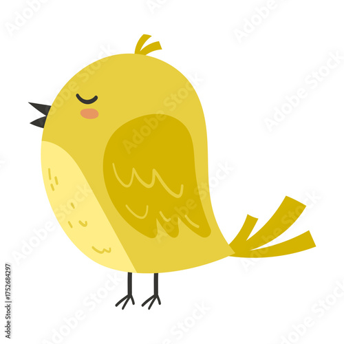 Illustration of a Yellow Bird Singing