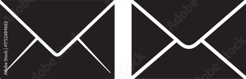 Modern envelope icon with mail symbol and communication elements