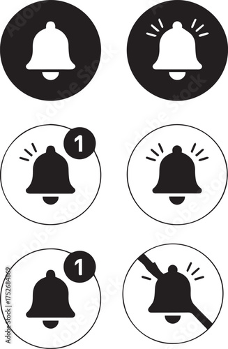 Modern bell icon for notifications and alerts