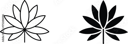 cannabis icon vector graphic illustration  with white background flat hand made icon fill icon .