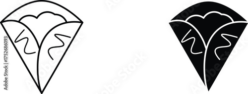 crepe icon vector graphic illustration  with white background flat hand made icon fill icon .