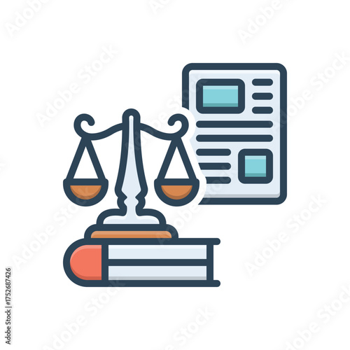 Color illustration icon for legal advice
