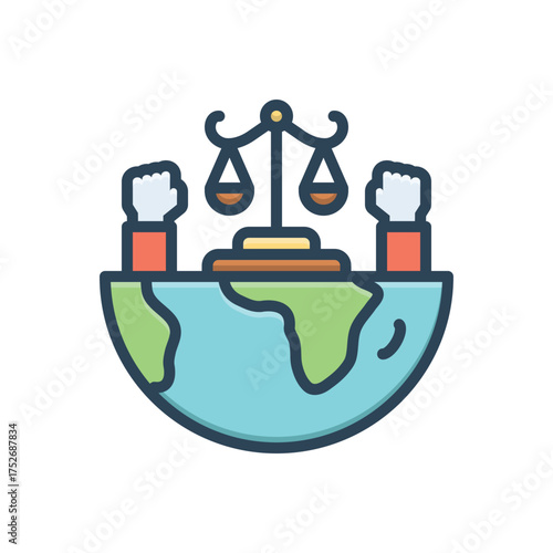 Color illustration icon for social justice