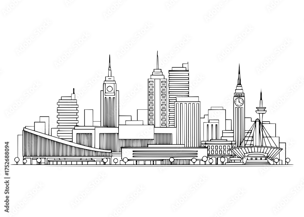 Obraz premium Espoo City Line Art