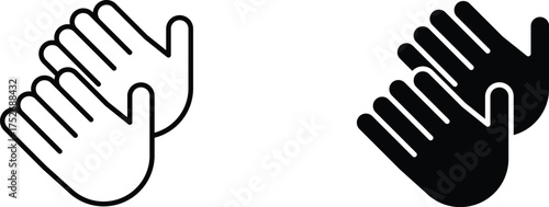 clapping hands icon vector graphic illustration  with white background flat hand made icon fill icon .