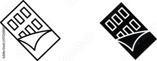 chocolate icon vector graphic illustration  with white background flat hand made icon fill icon .