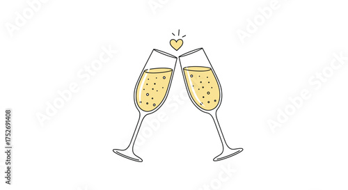 A delightful toast with bubbly champagne glasses celebrating a special occasion.