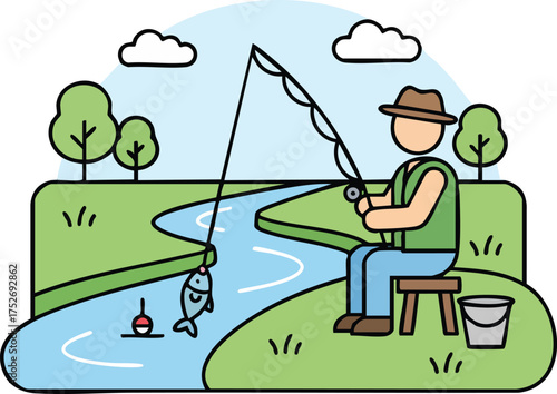 fishing in the river