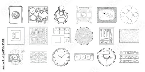 Vector art of diverse collection of stamps, seals, and imprints