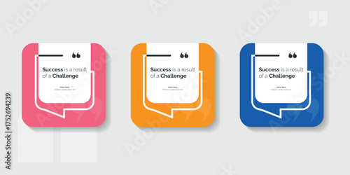 Set Bubble testimonial banner, quote, infographic. Social media post template designs for quotes. Empty speech bubbles, quote bubbles and text box
