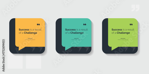 Set Bubble testimonial banner, quote, infographic. Social media post template designs for quotes. Empty speech bubbles, quote bubbles and text box
