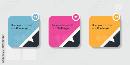 Set Bubble testimonial banner, quote, infographic. Social media post template designs for quotes. Empty speech bubbles, quote bubbles and text box