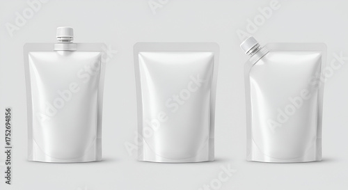 Blank white plastic cosmetic packaging tube and container objects