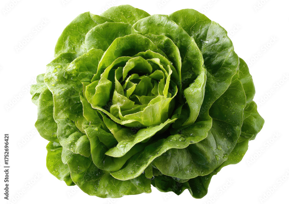 Obraz premium Close-up of a vibrant green lettuce head