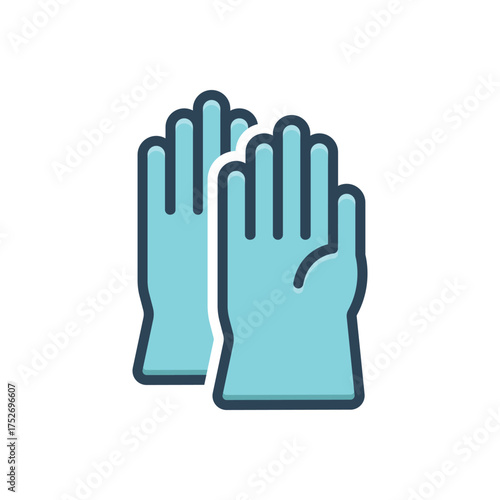Color illustration icon for safety gloves