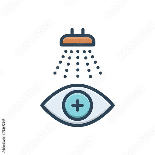 Color illustration icon for eye wash station