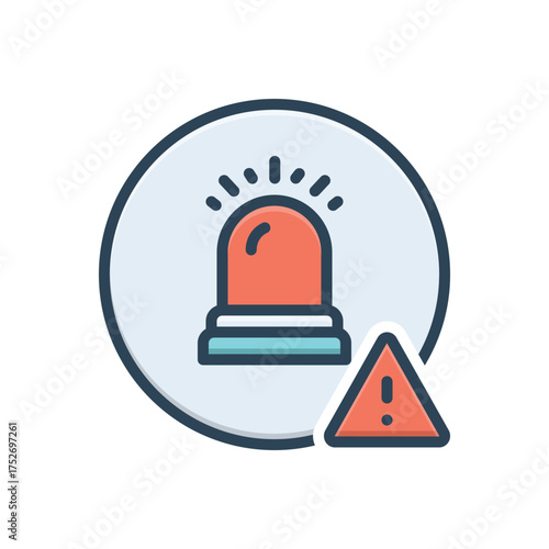 Color illustration icon for emergency response